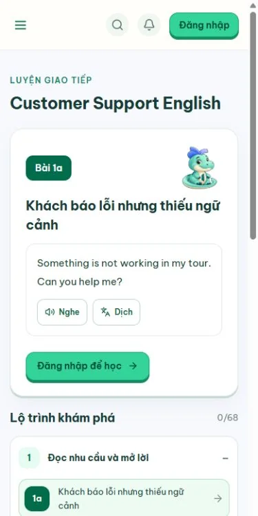 Lộ trình Customer Support trong StayPano English